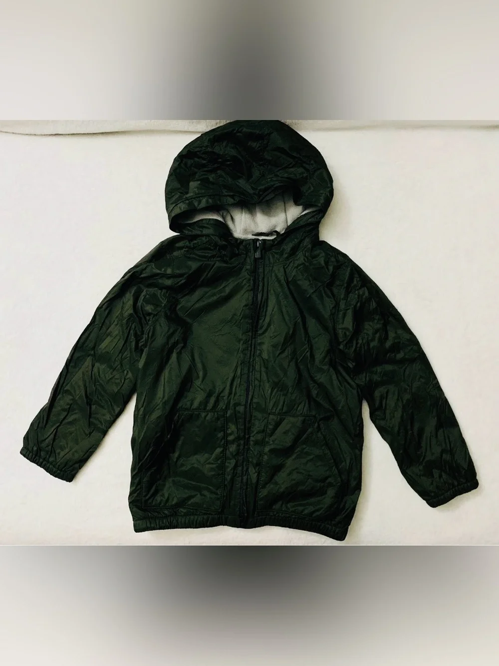 Old Navy Boys Green Hooded Full Zip Lined Jacket w/ Pockets Size 5T